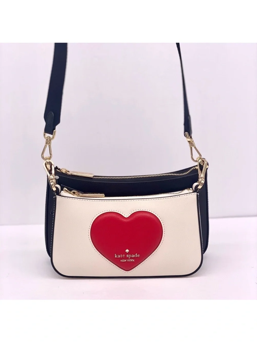 Kate Spade 2 in 1 Duet Puffy Heart Crossbody Bag NWT - Picture 13 of 14